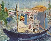 Edouard Manet Claude Monet in seinem Atelier oil on canvas